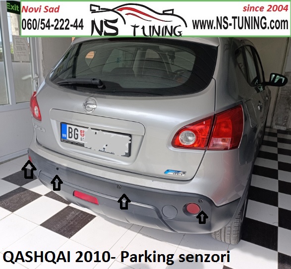 qashqai nissan 2011 ugradnja parking senzora novi sad sa ekarnom ns tuning servia auto